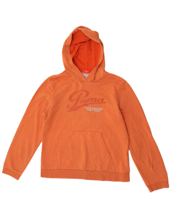 Felpa con cappuccio grafica da donna Puma UK 16 grande arancione