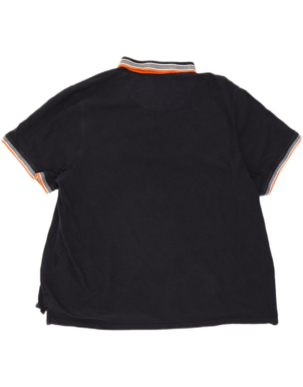 Polo da uomo Jack & Jones 4XL cotone a righe blu navy