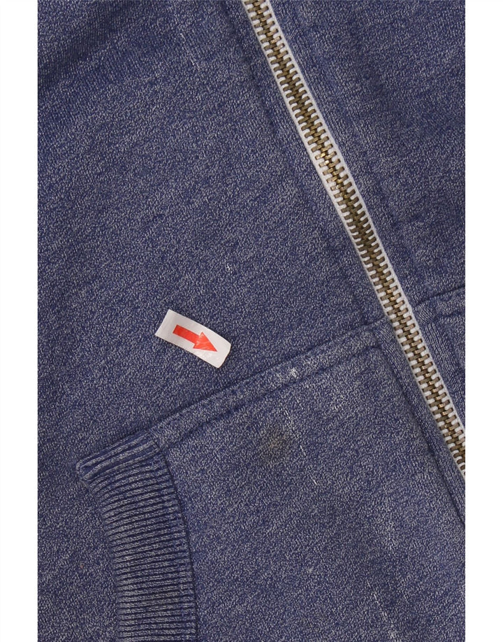 Maglione con cappuccio e zip grafica da uomo SUPERDRY piccolo in cotone blu