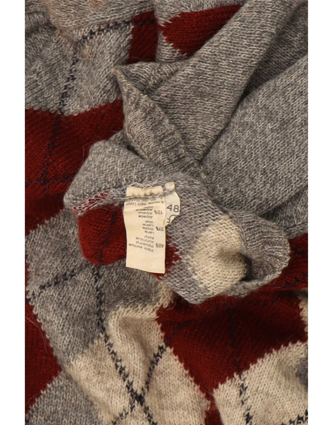 Maglione girocollo da uomo Rodes IT 48 Grigio medio a rombi/diamante