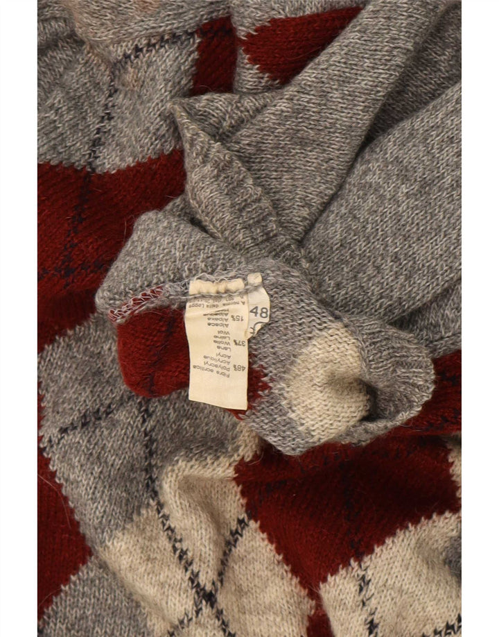 Maglione girocollo da uomo Rodes IT 48 Grigio medio a rombi/diamante