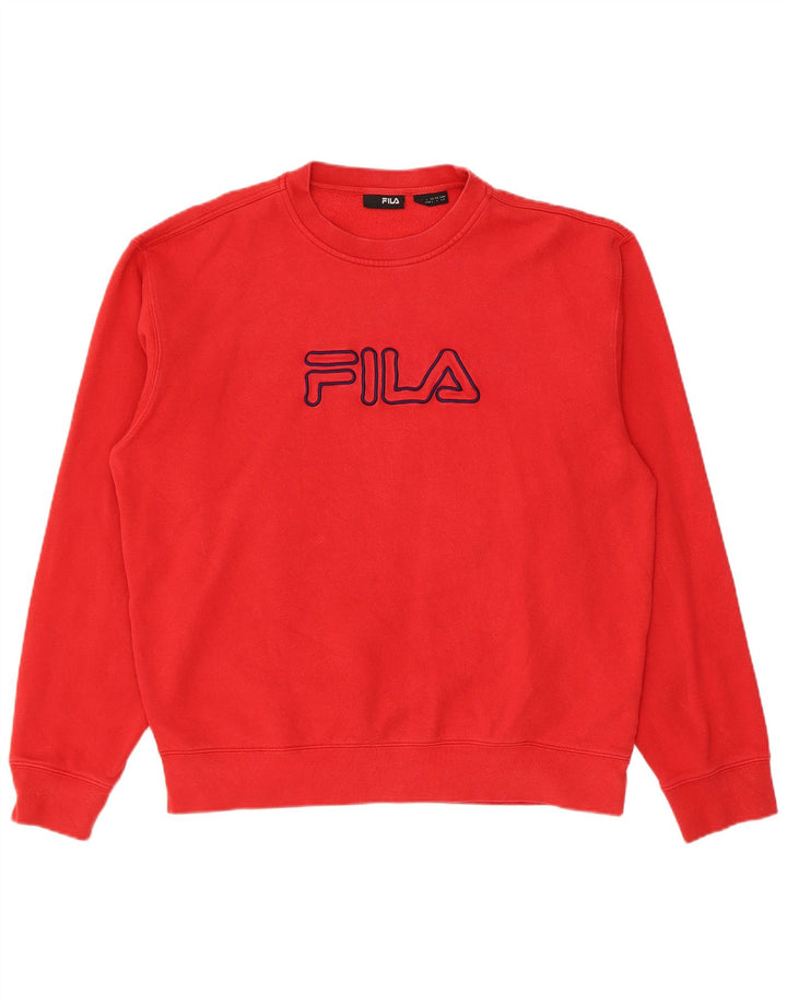 Fila Felpa grafica da uomo Maglione grande cotone rosso
