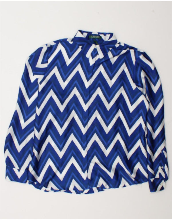 Camicetta da donna Ralph Lauren UK 18 XL Poliestere blu Chevron