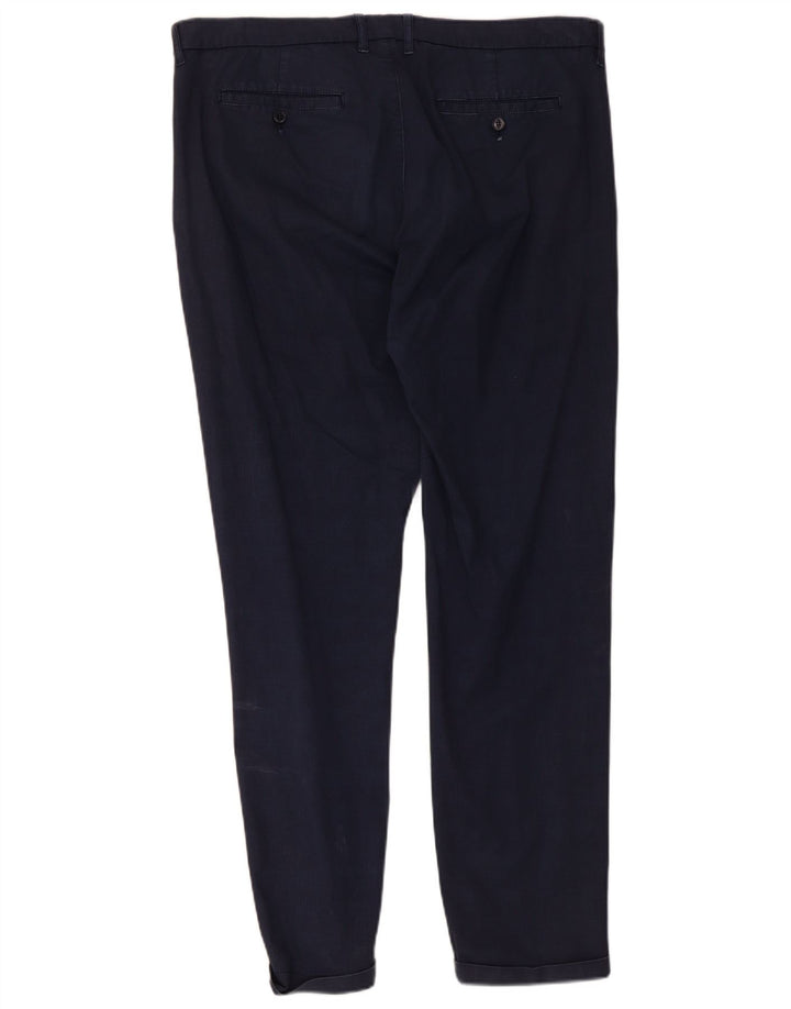 Pantaloni chino slim da uomo Fay W38 L30 blu navy a quadri