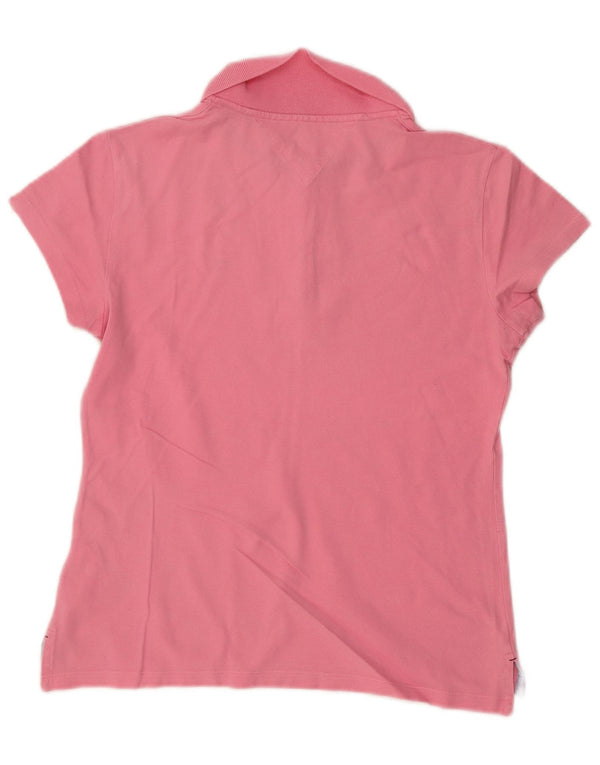 Polo da donna slim fit Tommy Hilfiger UK 14 grande cotone rosa