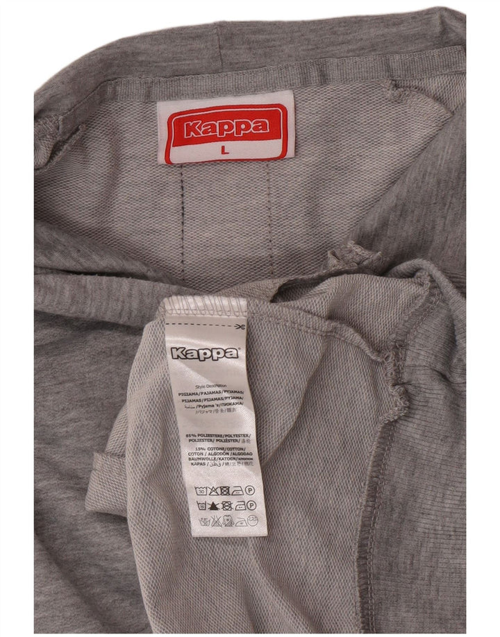 Maglione con cappuccio grafico da uomo Kappa, grande poliestere chiazzato grigio
