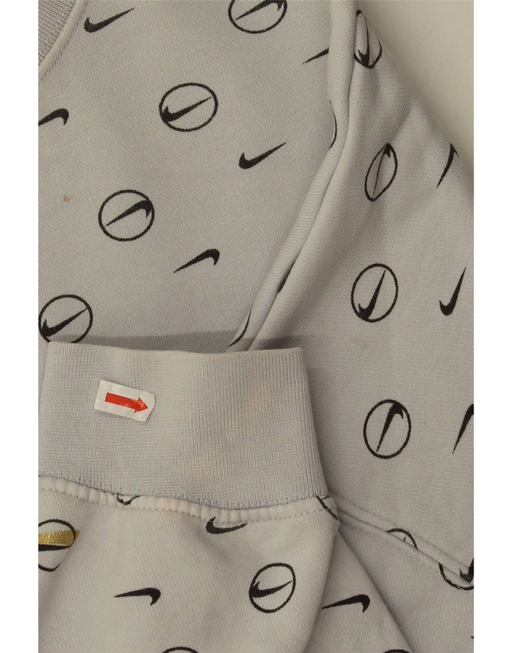 Felpa con grafica corta oversize da donna Nike UK 10 piccola grigia
