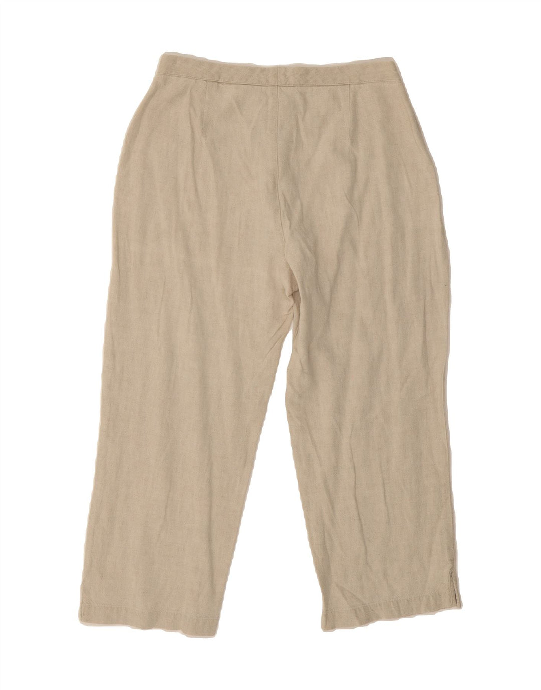 DOCKERS Womens Straight Capri Trousers US 8 Medium W29 L22 Beige Linen Vintage Dockers and Second-Hand Dockers from Messina Hembry 