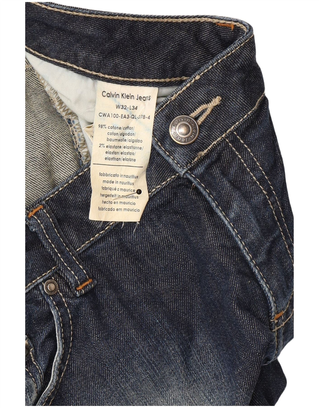 Jeans Bootcut da donna Calvin Klein W32 L34 cotone blu navy