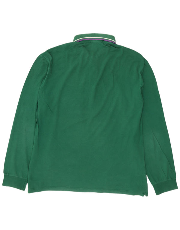 FRED PERRY Polo da uomo a maniche lunghe grande in cotone verde