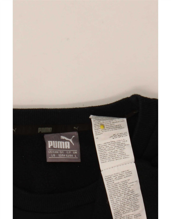 Felpa grafica da uomo Puma Maglione grande in cotone nero
