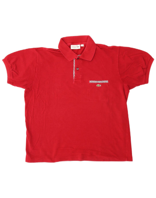 Polo da uomo Lacoste vestibilità classica taglia 5 grande in cotone rosso