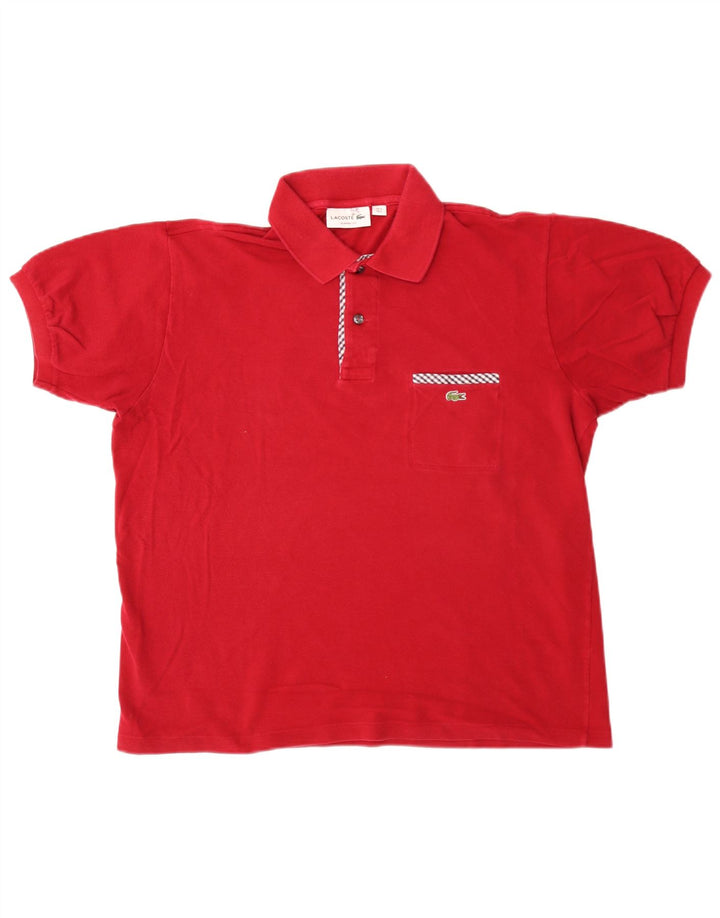 Polo da uomo Lacoste vestibilità classica taglia 5 grande in cotone rosso