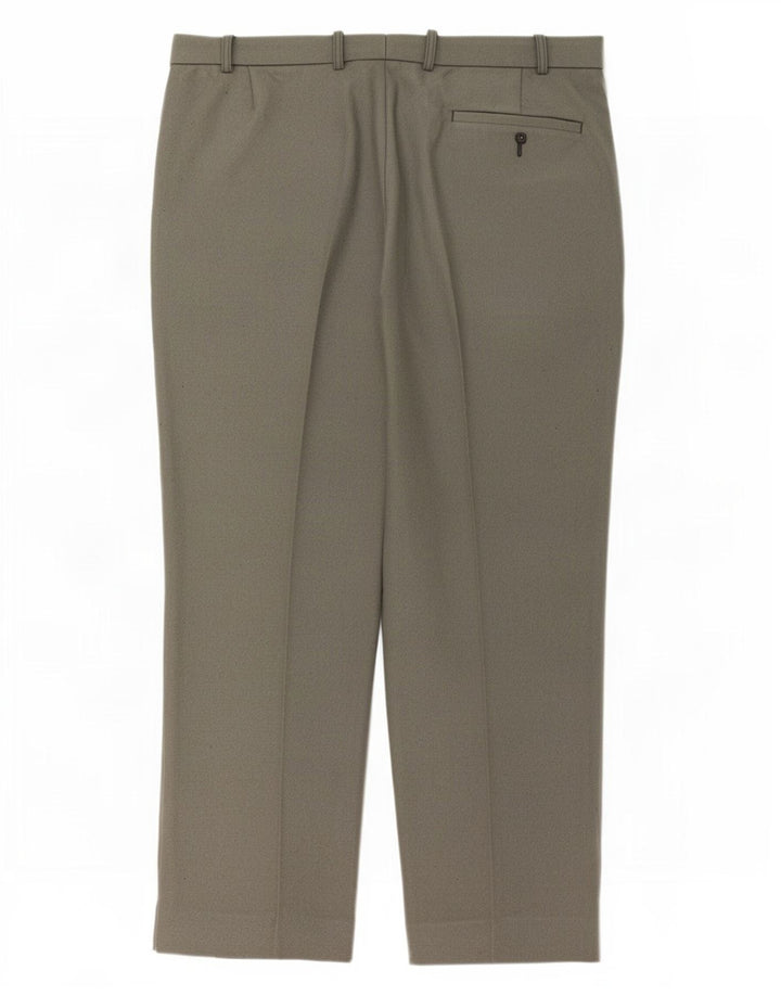 Pantaloni da abito dritti da uomo Marks & Spencer W36 L29 poliestere nero