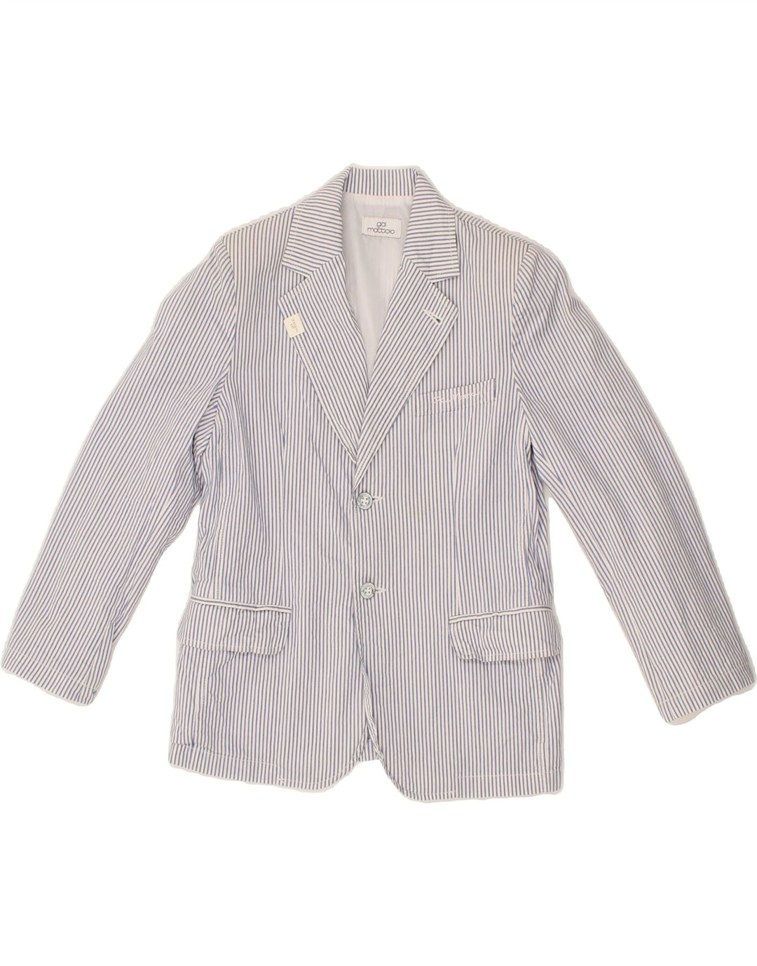 GAI MATTIOLO Boys 2 Button Blazer Jacket 9-10 Years Blue Pinstripe Cotton Vintage Gai Mattiolo and Second-Hand Gai Mattiolo from Messina Hembry 