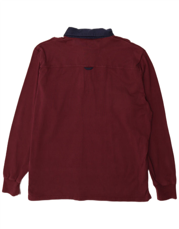 Polo da rugby da uomo a maniche lunghe GANT 4XL in cotone color block bordeaux