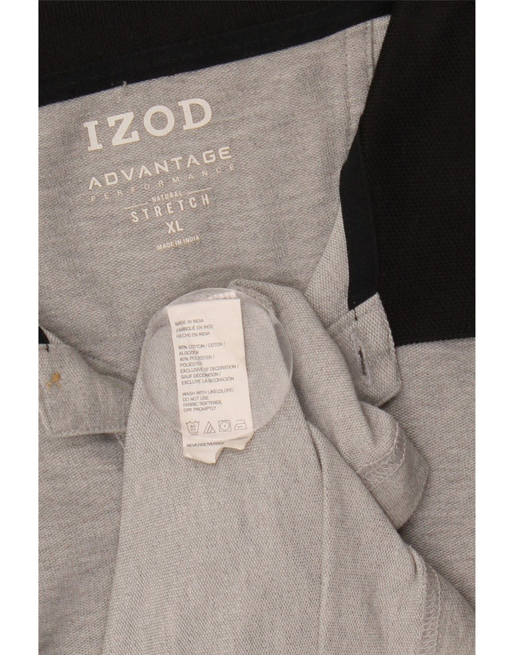 Polo da uomo Izod XL in cotone color block grigio