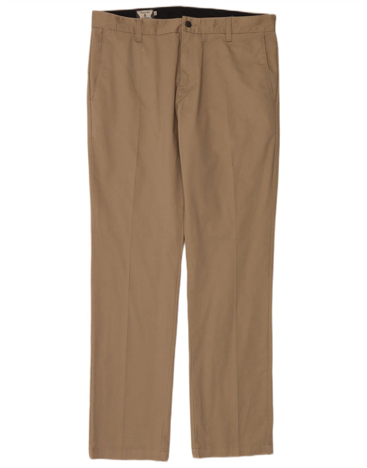 Pantaloni chino slim da uomo Volcom W36 L34 in cotone beige