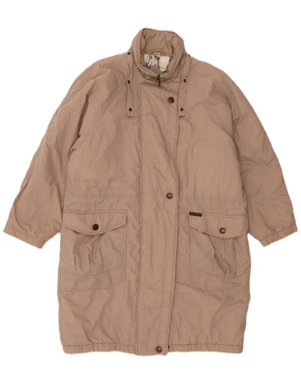 Vintage Womens Oversized Padded Coat EU 38 Medium Beige Polyester