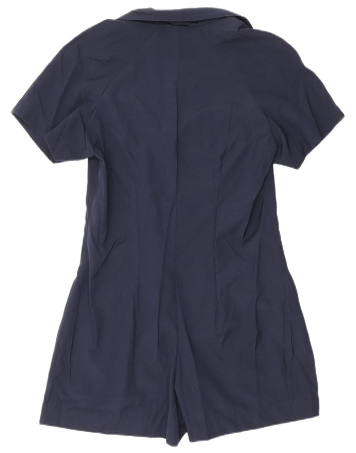 Tutina corta da donna vintage UK 12 poliestere medio blu navy