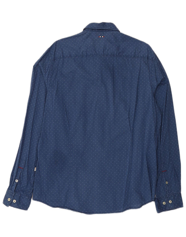 Camicia Napapijri da uomo con motivo astratto 2XL in cotone blu