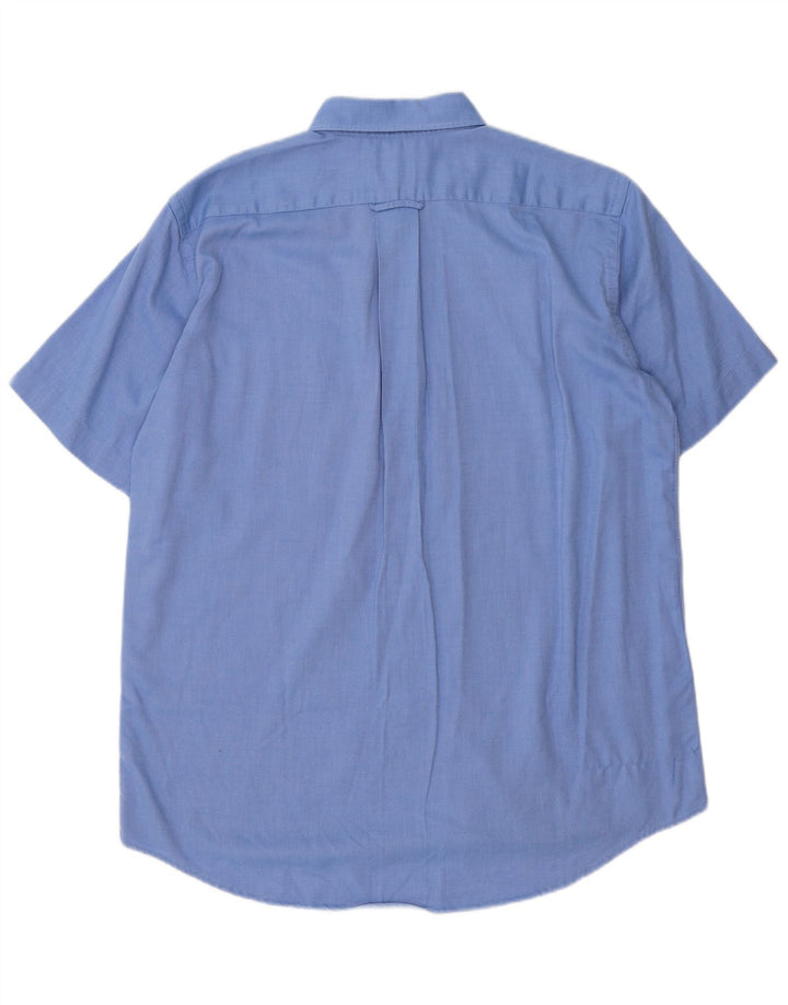 Camicia a maniche corte da uomo Lacoste taglia 40 in cotone blu medio