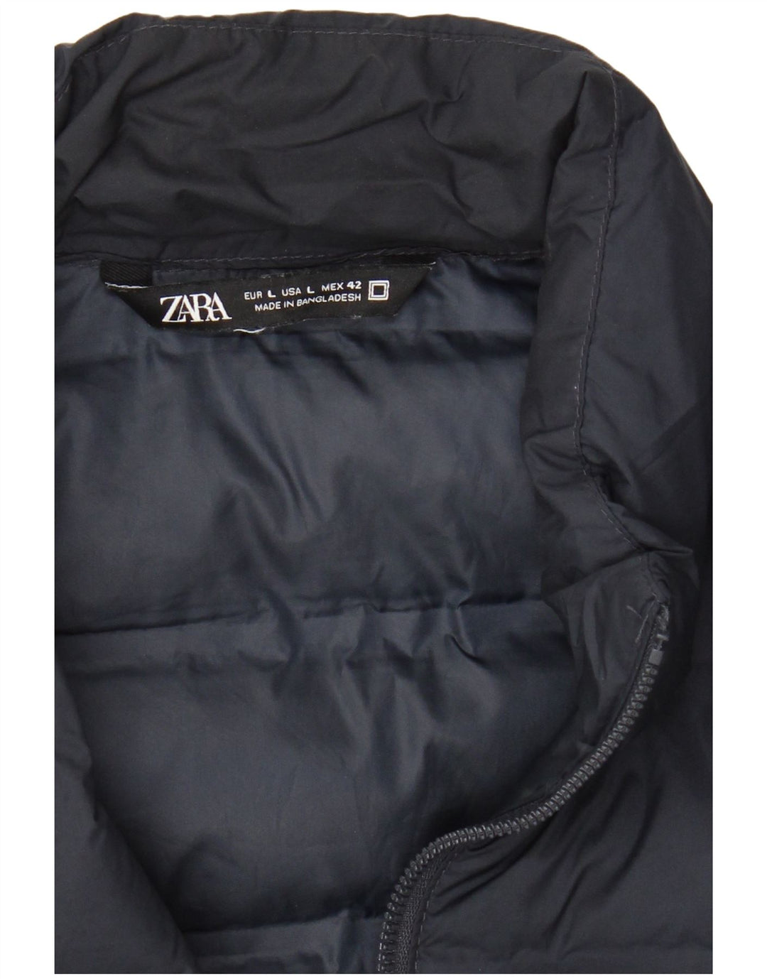 ZARA Mens Padded Jacket UK 40 Large Navy Blue