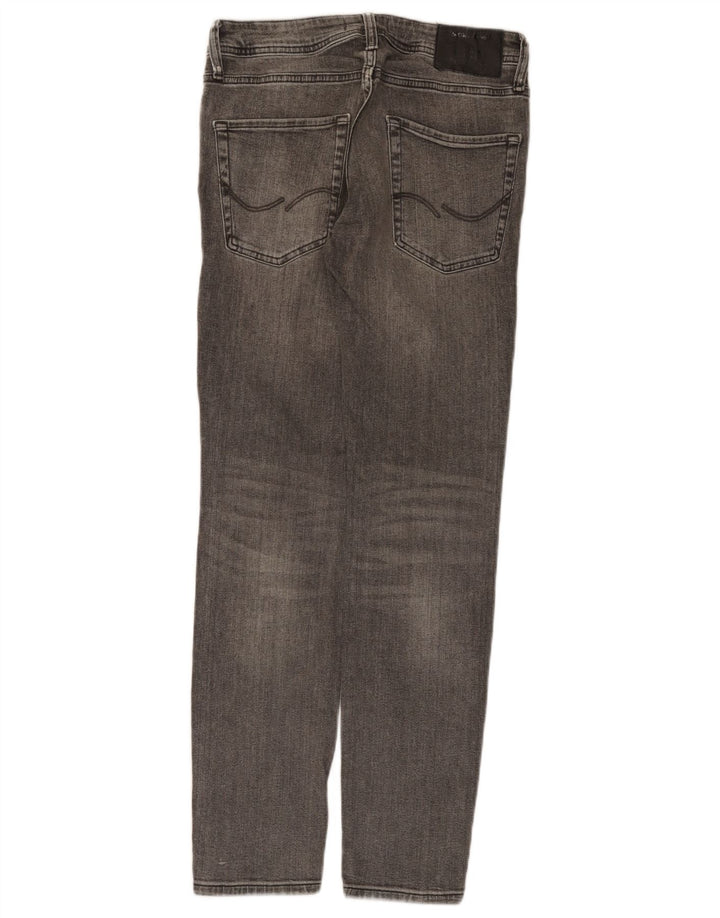 JACK & JONES Jeans slim effetto consumato da uomo W30 L30 cotone grigio