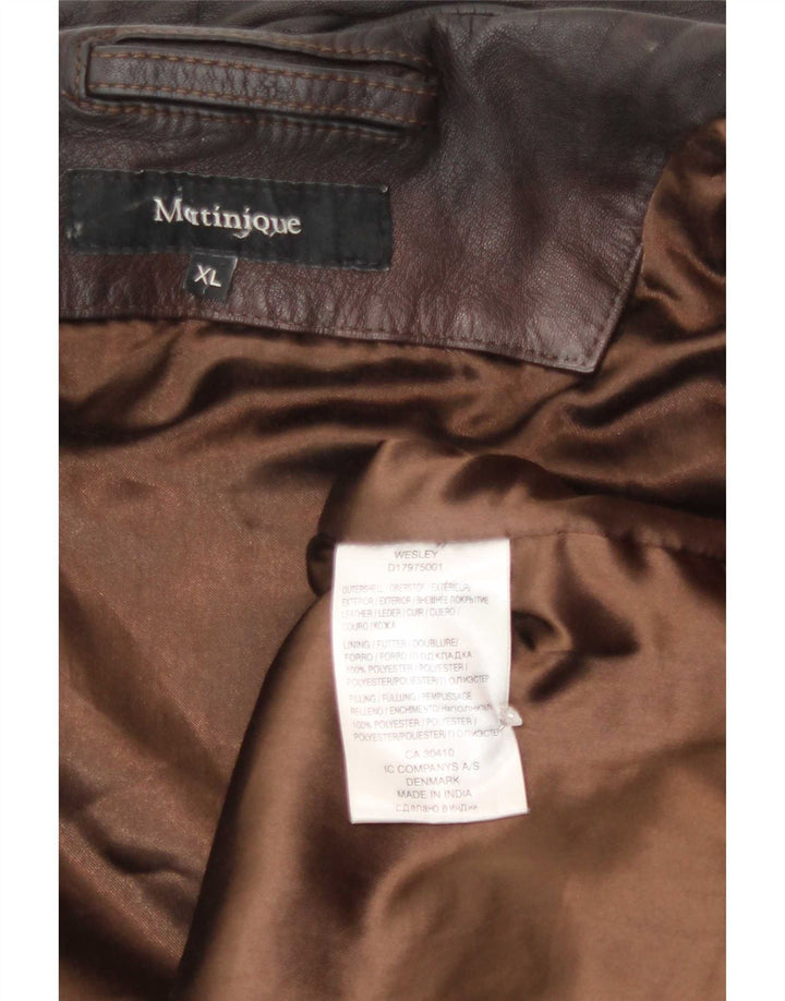 Matinique Giacca in pelle da donna UK 18 XL Marrone