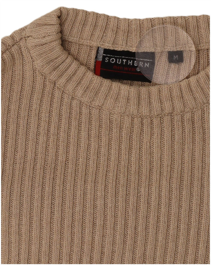 Maglione maglione girocollo con grafica da uomo Southern color block beige medio
