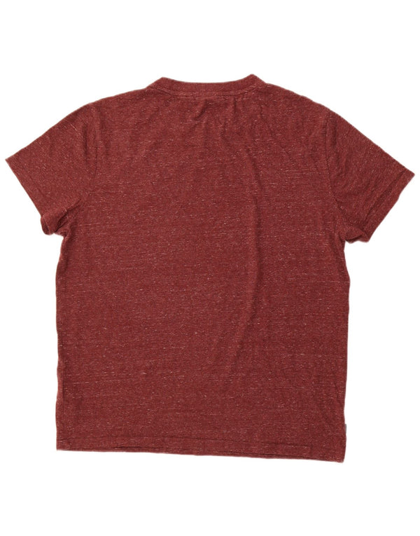 T-shirt da uomo SUPERDRY Top 2XL cotone screziato bordeaux