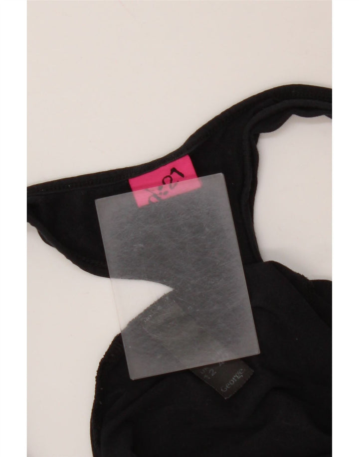 Canotta grafica da donna VINTAGE UK 12 cotone nero medio