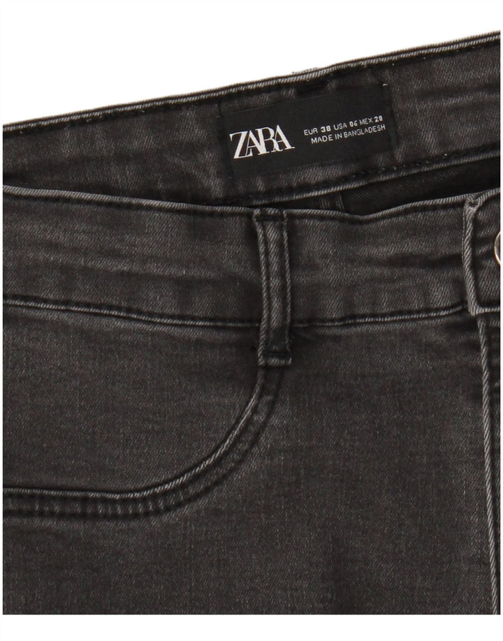 Jeans corti invecchiati Zara da donna EU 38 Small W28 L25 Grigio