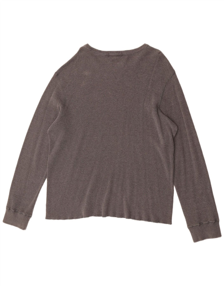 Polo Ralph Lauren Top da uomo a maniche lunghe 2XL in cotone grigio