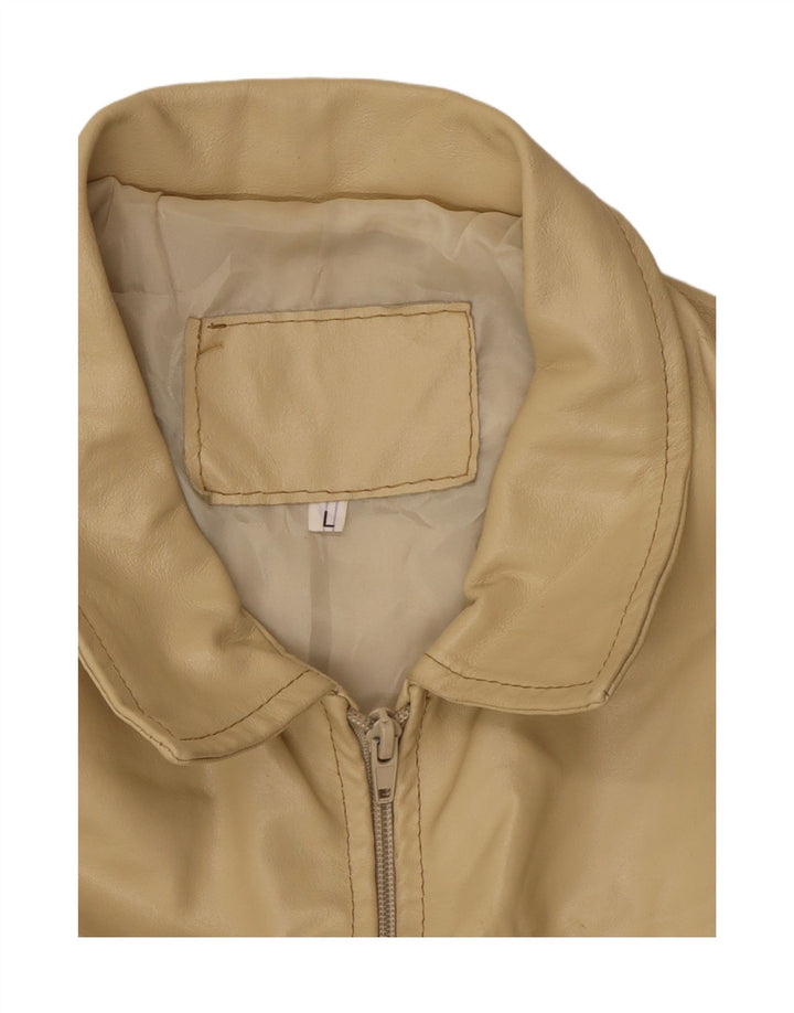 Giacca in pelle da uomo VINTAGE UK 40 Grande pelle beige
