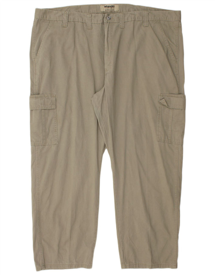Pantaloni cargo dritti autentici da uomo WRANGLER W48 L30 cotone kaki