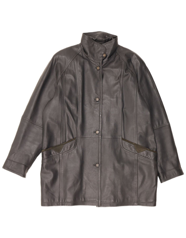 Cappotto in pelle oversize da donna Barisal EU 40 medio nero