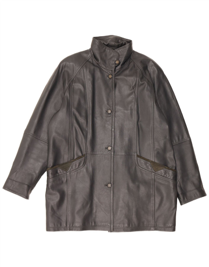 Cappotto in pelle oversize da donna Barisal EU 40 medio nero