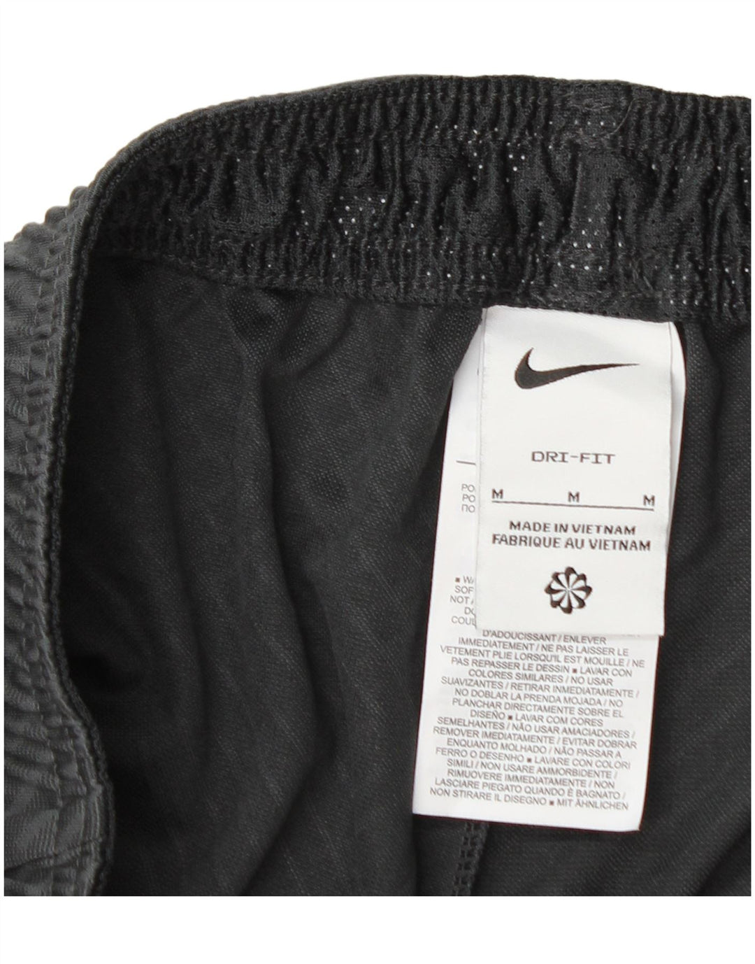 Pantaloncini sportivi Nike Dri Fit da uomo, poliestere geometrico nero medio