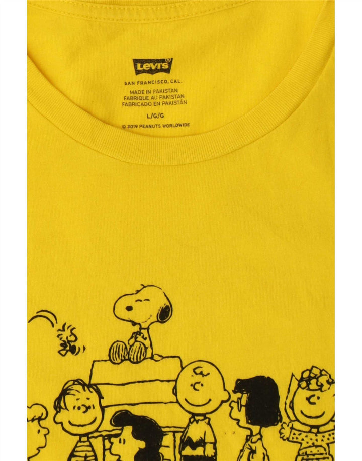 Levi's T-shirt grafica da uomo Peanuts Top grande in cotone giallo