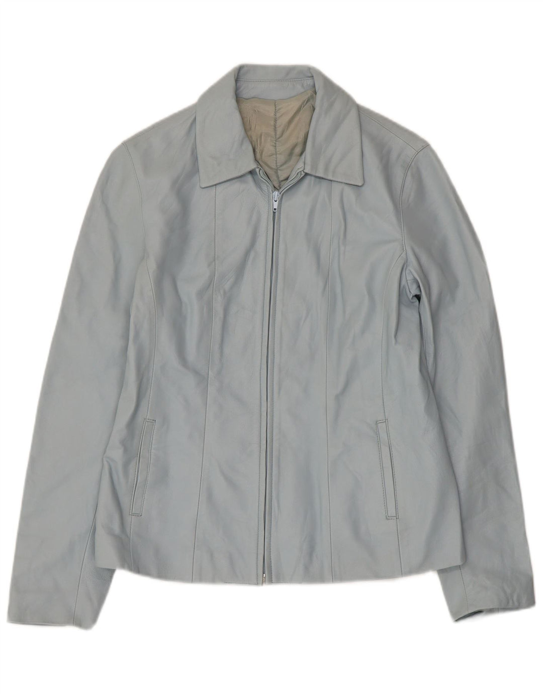 Giacca in pelle da donna VINTAGE IT 46 Large in pelle blu