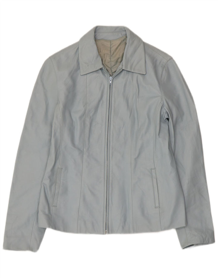 Giacca in pelle da donna VINTAGE IT 46 Large in pelle blu