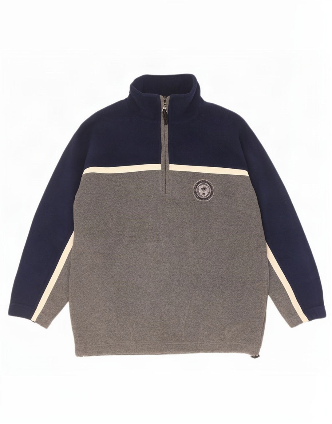 Maglione in pile da uomo Campagnolo con zip e collo in poliestere color block grigio medio