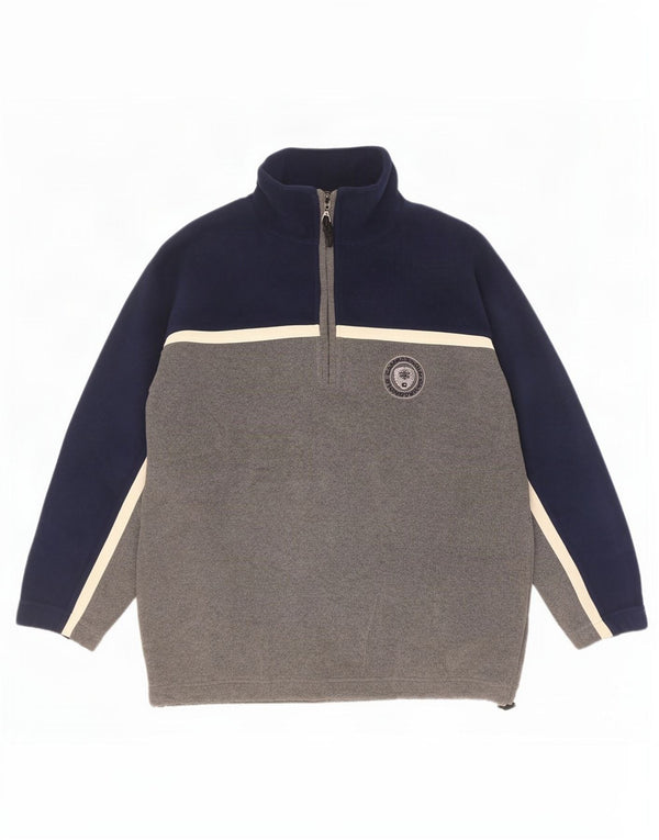 Maglione in pile da uomo Campagnolo con zip e collo in poliestere color block grigio medio