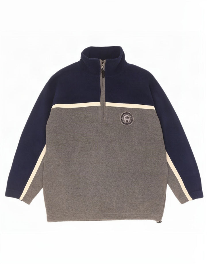 Maglione in pile da uomo Campagnolo con zip e collo in poliestere color block grigio medio