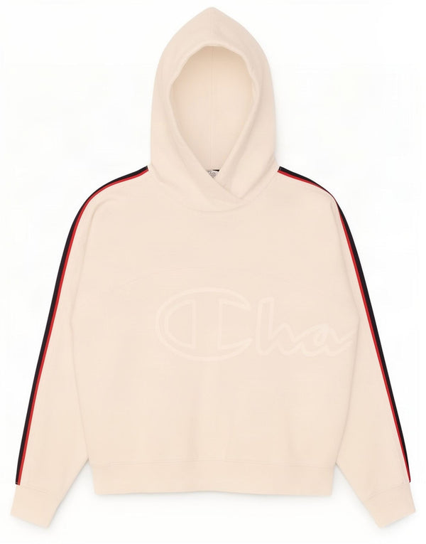 Champion Womens Graphic Hoodie Jumper UK 16 Large White Colourblock