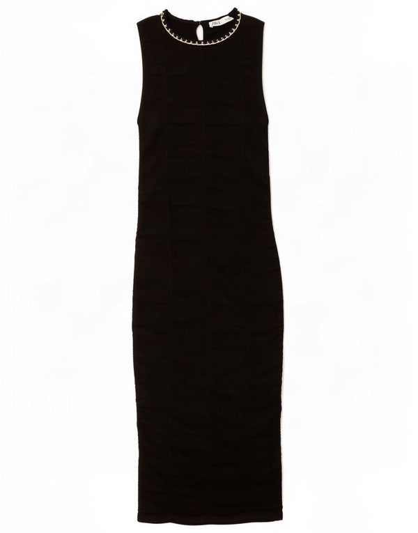 Vestito aderente maxi senza maniche da donna Zara UK 8 piccolo in viscosa nera