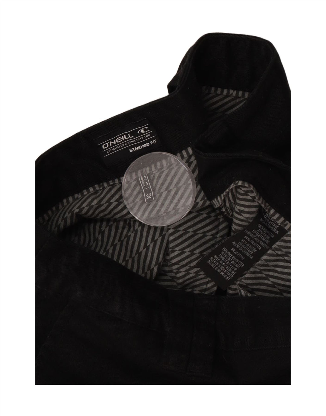 Pantaloncini chino da uomo vestibilità standard O'Neill W32 poliestere nero medio