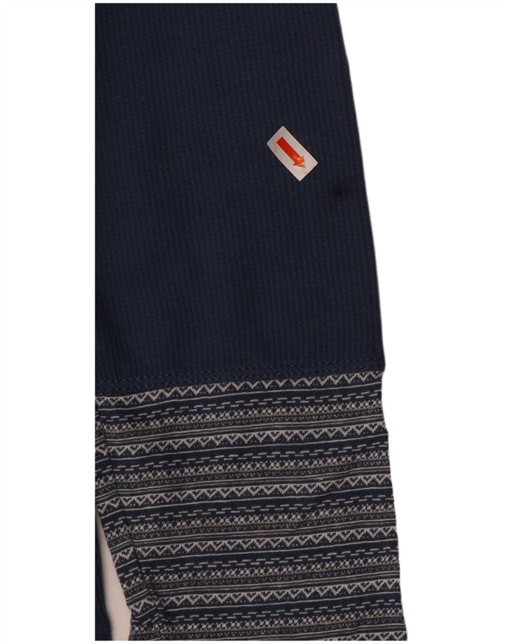 EDDIE BAUER Top da donna a maniche lunghe UK 16 Large in cotone a righe blu navy