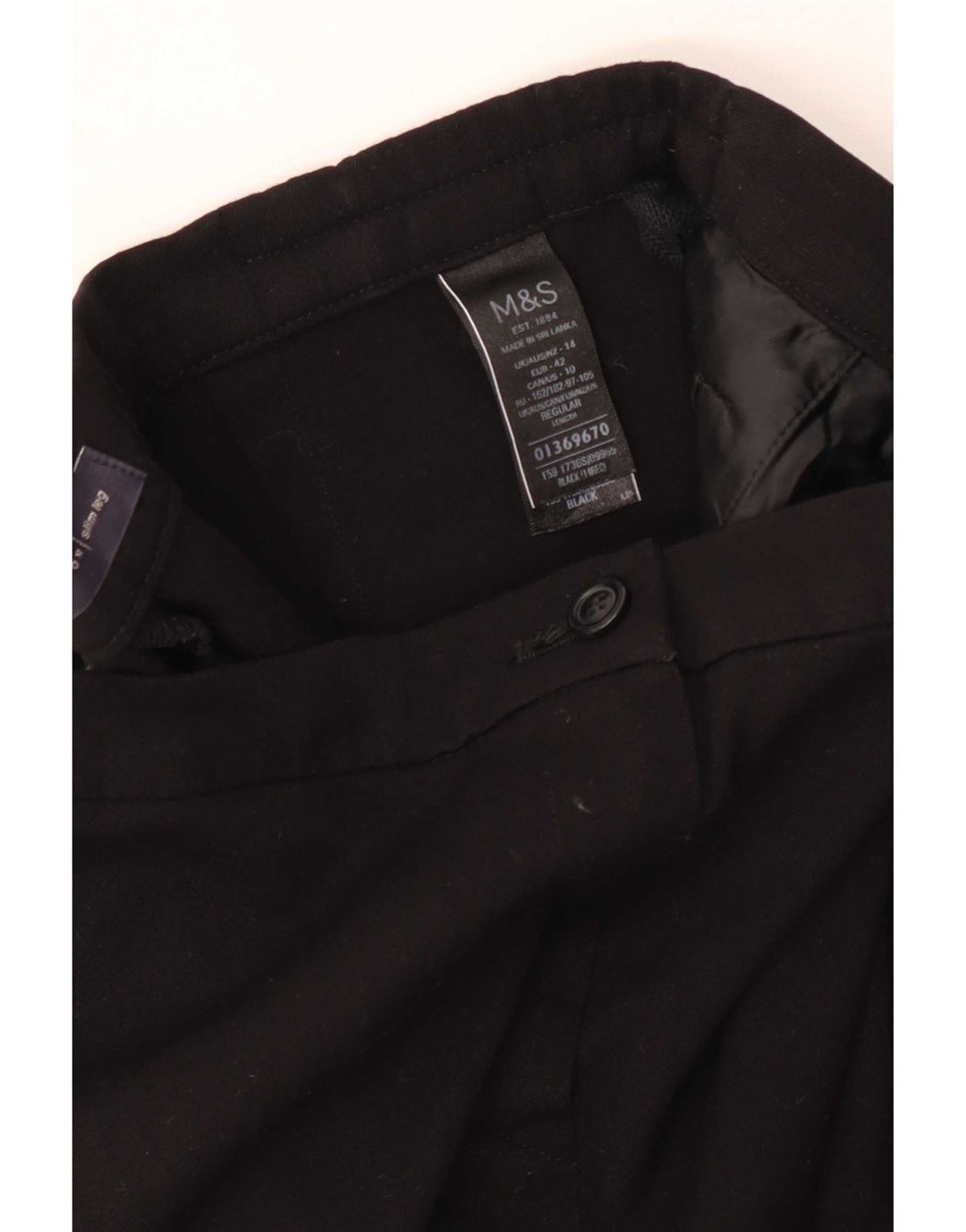 Pantaloni casual da donna Marks & Spencer UK 14 Large W34 L30 Poliestere nero